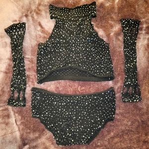 Black Mesh Dance Outfit